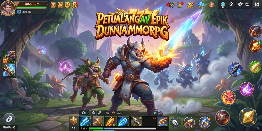 Tampilan gameplay epik dari BOS777 dalam petualangan MMORPG.