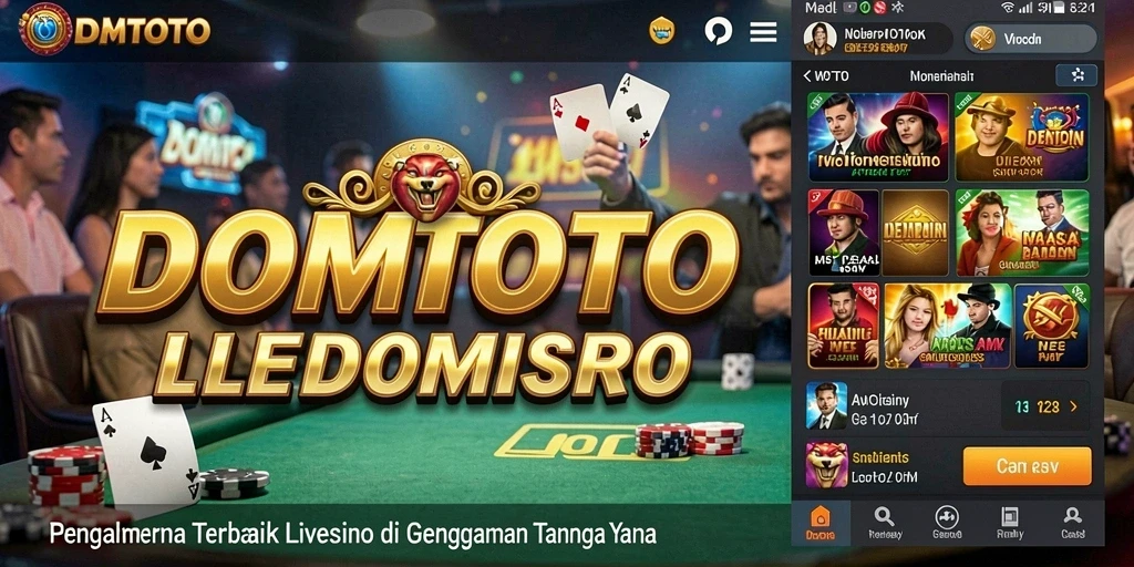 Tangkapan layar gameplay DOMTOTO yang menampilkan dealer langsung dan suasana kasino.