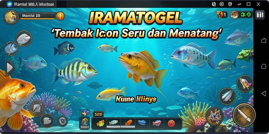 Gameplay seru IRAMATOGEL dengan tampilan memikat saat menembak ikan.