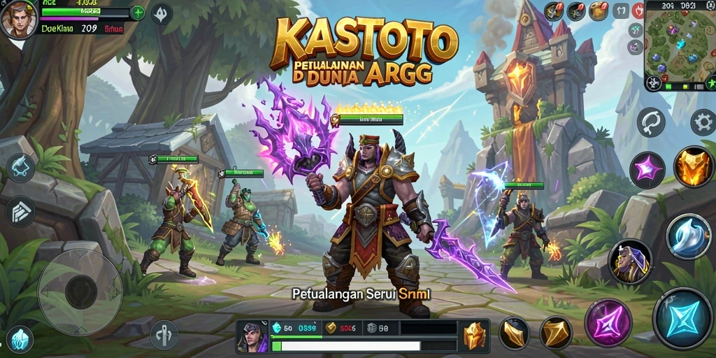 Screenshot gameplay KASTOTO yang menampilkan aksi pertempuran yang seru.