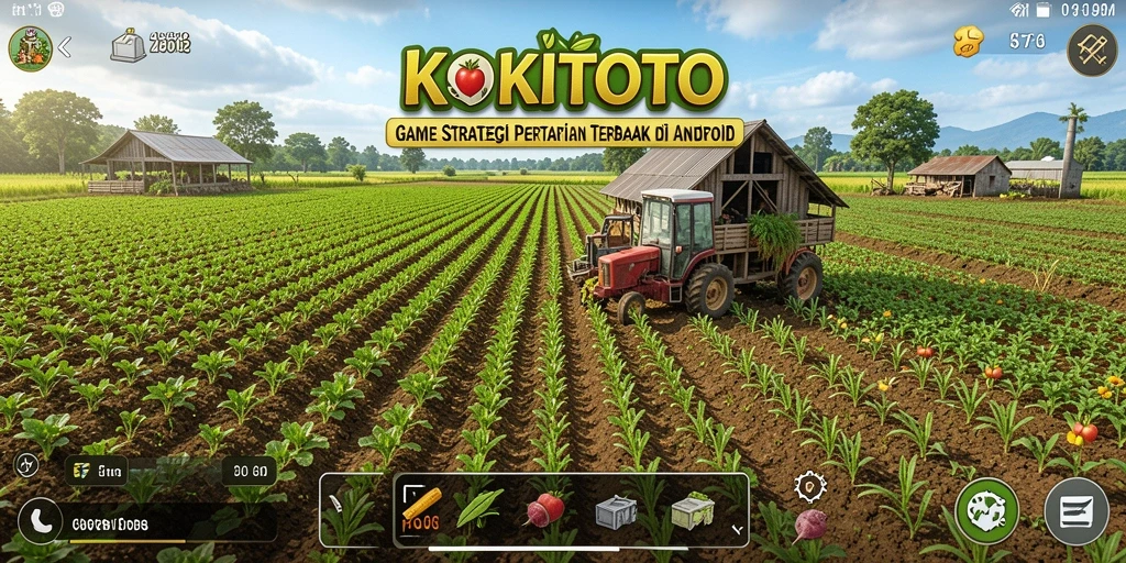 Tampilan gameplay KOKITOTO dengan suasana pertanian yang menawan.