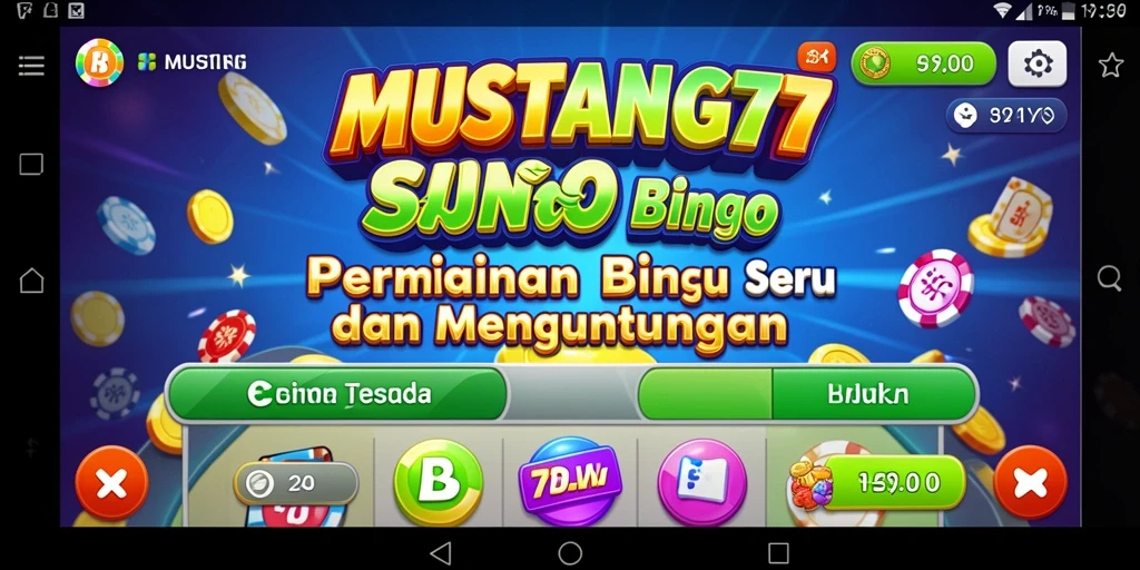 Tampilan gameplay seru dan mengasyikkan dari MUSTANG77 Bingo.