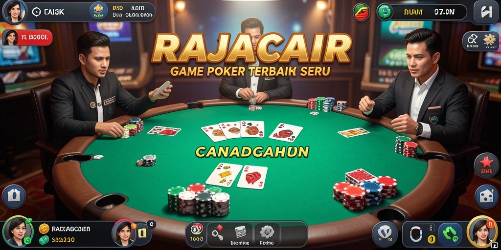 Screenshot gameplay RAJACAIR menampilkan keseruan permainan poker.