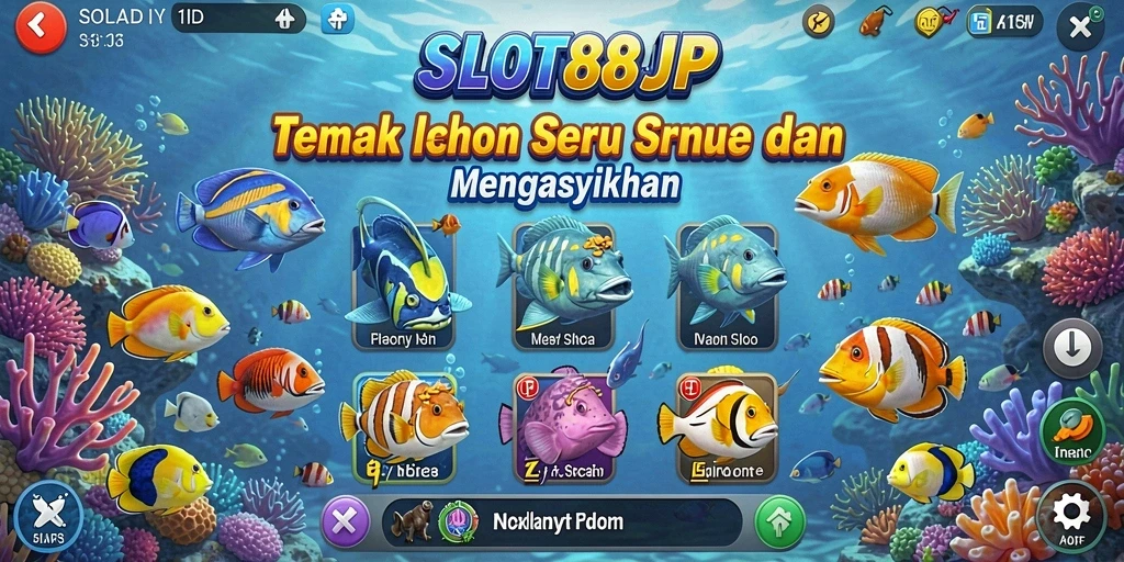 Tampilan menawan permainan Tembak Ikan SLOT88JP dengan grafis yang cerah.