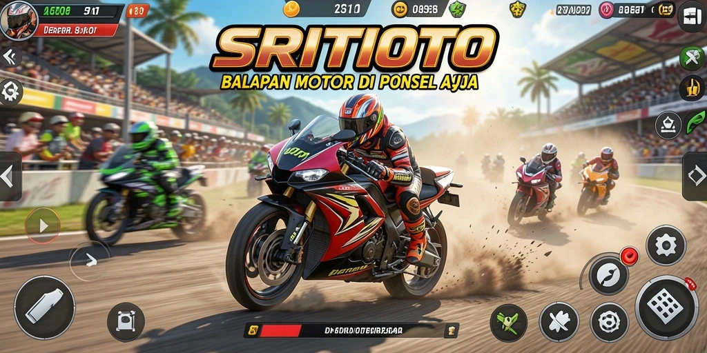 Tampilan menarik gameplay balapan motor SRITOTO dengan grafik menakjubkan.