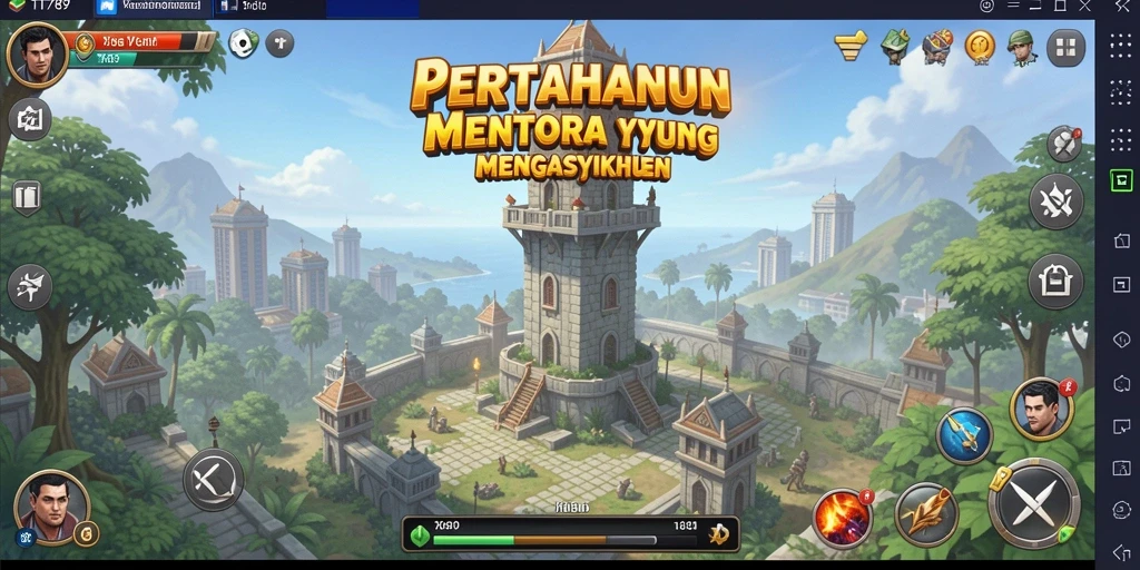 Menampilkan aksi mendebarkan dengan menara dan musuh di TT789.